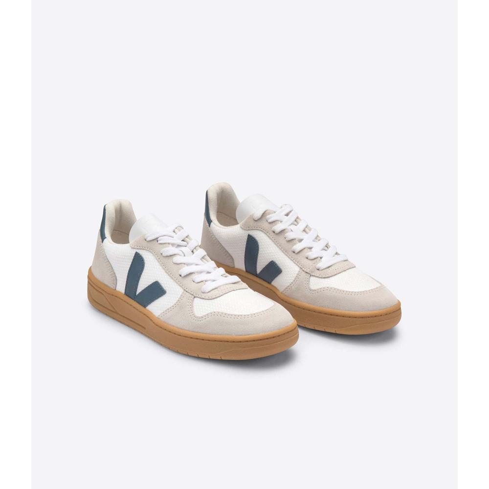 Veja V-10 B-MESH Women's Sneakers White/Beige | NZ 637MQZ